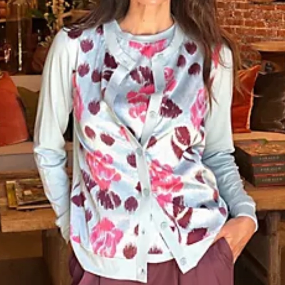 BEAUTIFUL by Lawrence Zarian Mixed Media Cardigan & Tank Set